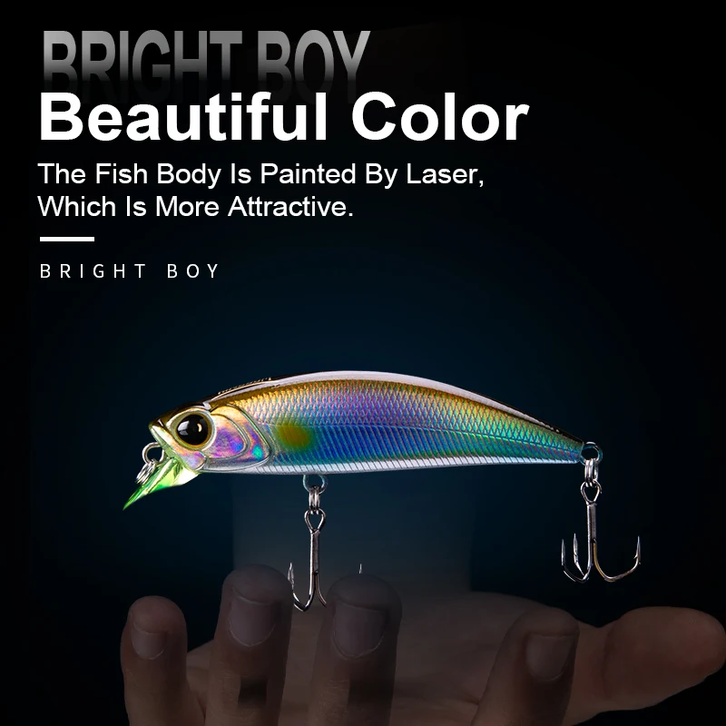 Kingdom-señuelo de pesca de pececillo que se hunde, 45mm, 60mm, fundición lejana, Wobbler duro Artificial, Crankbaits, cebos duros de cuerpo delgado para trucha y lubina - imagen 5