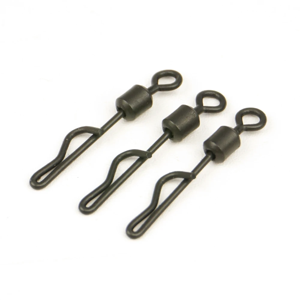 Hirisi 20 piezas Clips giratorios de cambio rápido para pesca de carpa, conector giratorio duradero, aparejos terminales de pesca AE010 - imagen 5