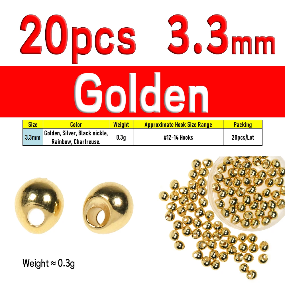 20pcs Golden 3o3mm