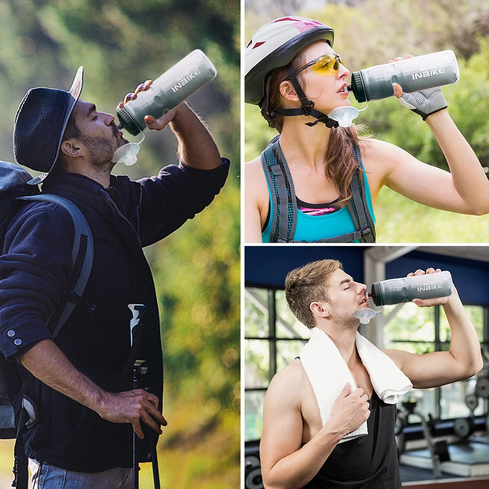 Botella de agua de plástico aislada para bicicleta de montaña, botella de agua sin BPA para deportes de ciclismo, botella de agua deportiva con cubierta antipolvo - imagen 3