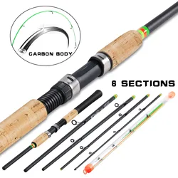 Caña de Pescar Sougayilang de 6 Secciones, Potencia L/M/H, Punta Libre, Caña de Fibra de Carbono de 3M, Caña de Spinning de Viaje, Aparejos de Pesca de Carpa