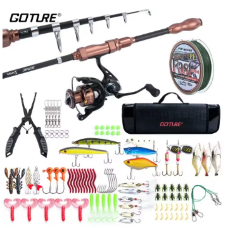 Combo Goture Caña Telescópica y Carrete – Con Estuche de Viaje