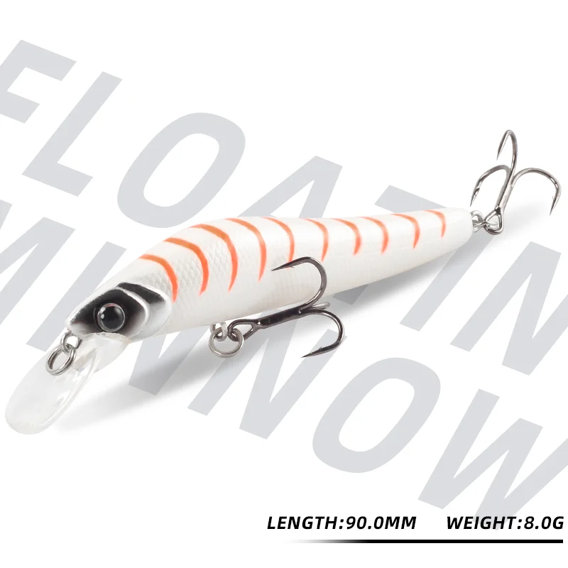 Magic Works 90mm 8g nuevos cebos duros Wobbler Señuelos de pesca Minnow aparejos de plástico ABS señuelo flotante de mar cebo Artificial lubina - imagen 3