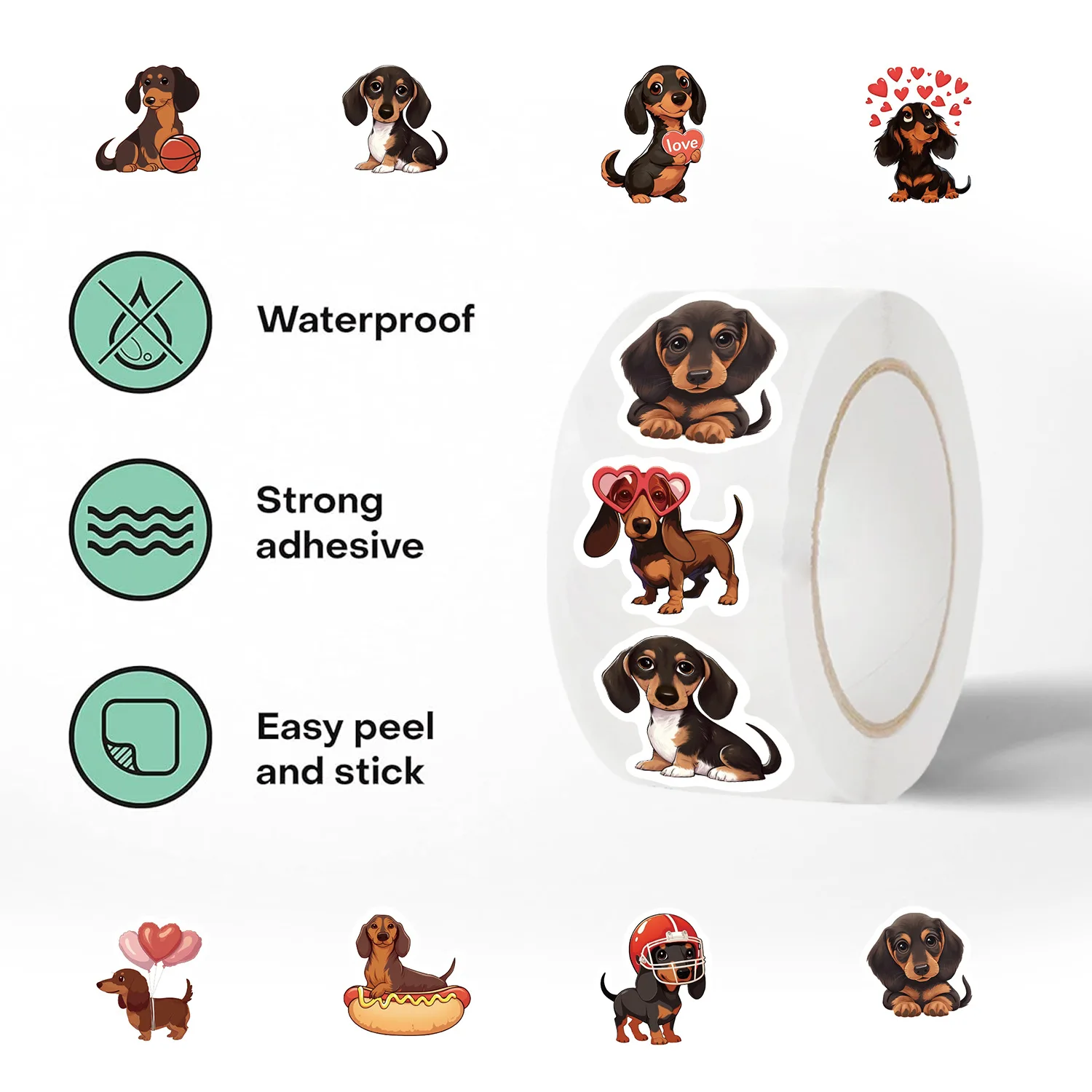 Vinilo pegatinas Dachshund - dibujos para niños impermeables - imagen 3