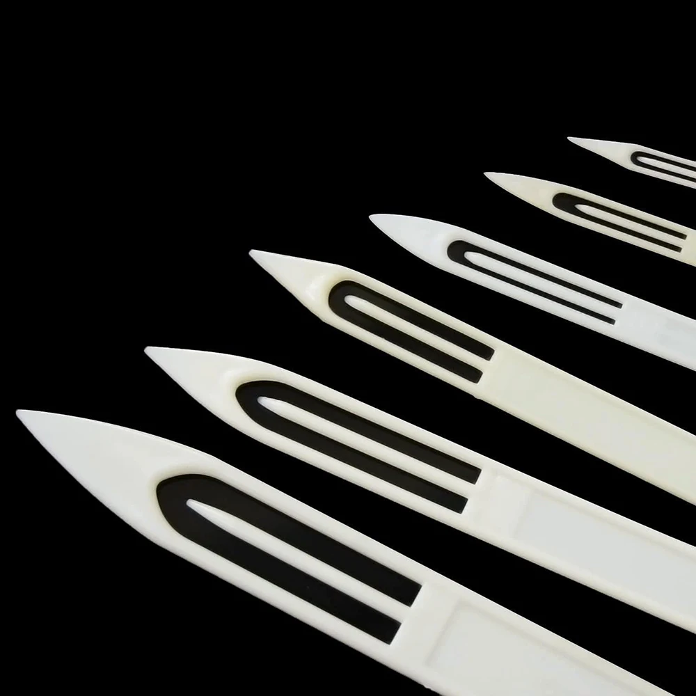 7 unids/set equipo de sedal de pesca red de reparación lanzaderas de aguja accesorio de pesca de plástico blanco-tamaño: 3 # -9 # - imagen 3