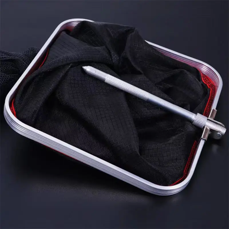 Lawaia-redes de pesca cuadradas plegables, jaula negra fuerte, Red de mano de malla pequeña, bolsa de pescado de secado rápido, anillos de malla de acero inoxidable, nuevo - imagen 3