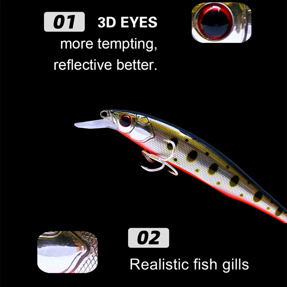 GREENSPIDER-señuelo de pesca flotante suspendido, cebo Artificial Wobbler, suspensión de 85mm, 8g, 2021mm, 19g, 2 ganchos, novedad de 125 - imagen 4