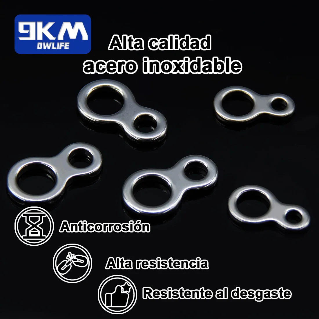 Anillo sólido de pesca de acero inoxidable, conectores de Señuelos de Pesca de Mar, anillos de Jigging giratorios, accesorios de pesca, aparejos, 25 ~ 100 Uds. - imagen 5