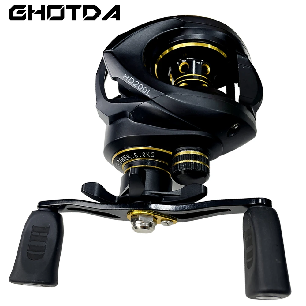 Ghotda-carrete de Baitcasting, bobina de pesca de 8KG, arrastre máximo 7,2: 1, relación de engranaje, para bagre, lubina, carpa - imagen 5