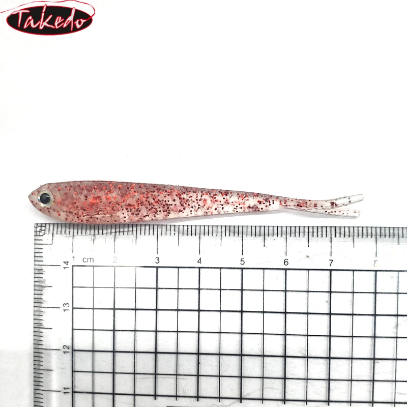 TAKEDO-3D Señuelo de cola de pez de simulación, Swimbait, cola dividida, sábalo, tiro directo, cebo blando para lubina, trucha, luccio, 8cm, 2G, 6 uds. - imagen 4