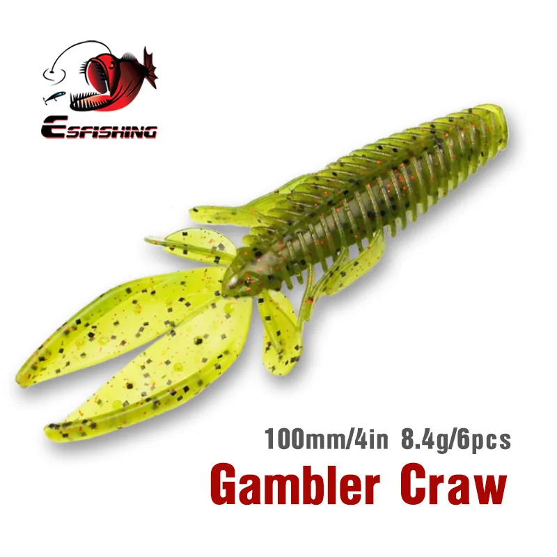 KESFISHING cangrejo camarones cebos blandos jugador Craw10cm 8g pesca de lubina Swimbait señuelos de plástico artificiales tentáculos - imagen 2