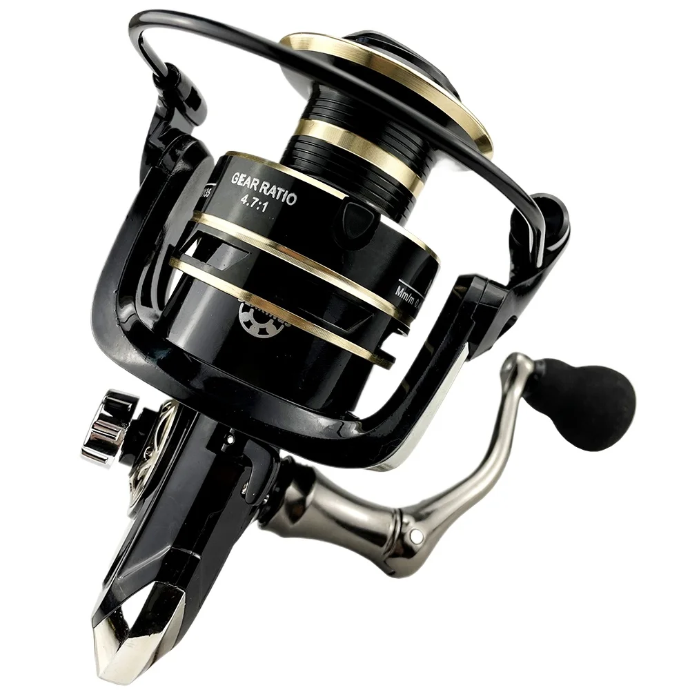 Carp Fishing Reel 5.2:1 /4.7:1 Metal Spool Max Drag 12KG Left/Right Interchangeable Fishing Tools 2000-7000 Series Pesca - imagen 4