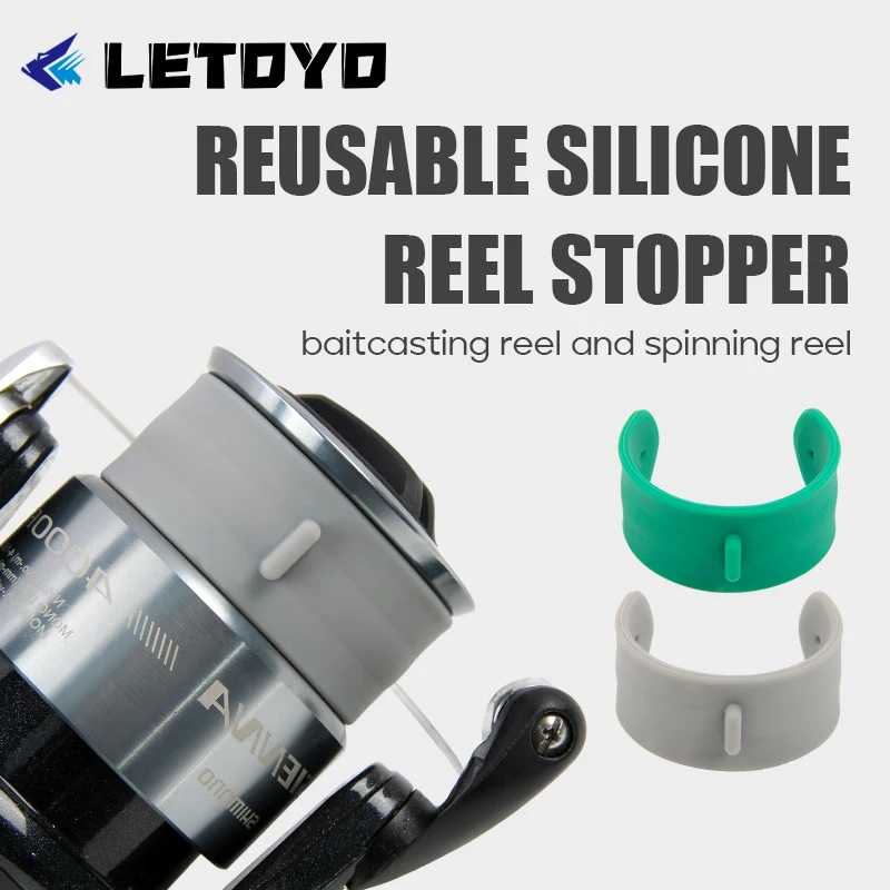LETOYO-tapón de carrete de silicona reutilizable, productos de pesca, soporte de línea de carrete, hebilla, accesorios de pesca, carrete de Baitcasting, carrete giratorio