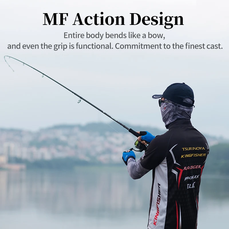 TSURINOYA PROFLEX caña de pescar portátil de 5 secciones 2,44 m lubina MF acción M ML señuelo giratorio de fundición larga guía FUJI de carbono - imagen 4