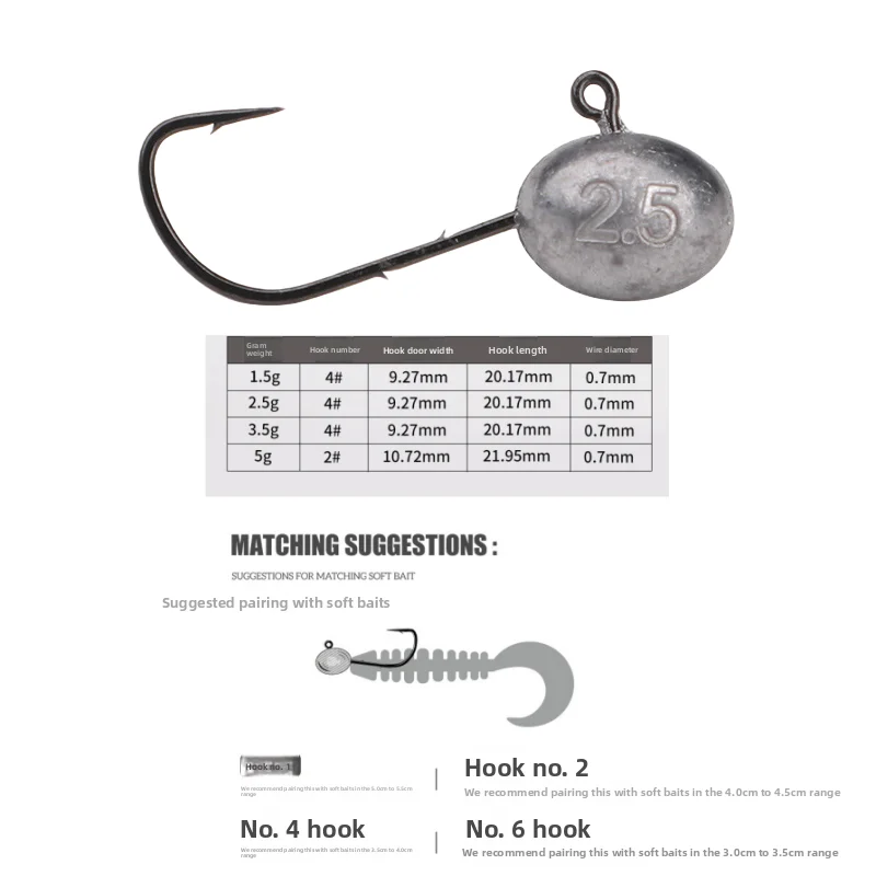 Anzuelos Jig Head doble barba – Punta afilada de alta resistencia - imagen 4