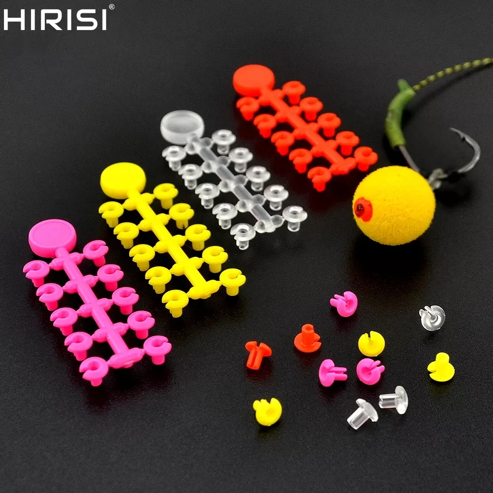 Hirisi-cebo con tapa de hilo dental, 10 tarjetas, cuentas de parada para pesca de carpa, cebos Boilie, aparejos terminales de pesca, accesorios de pesca AH170
