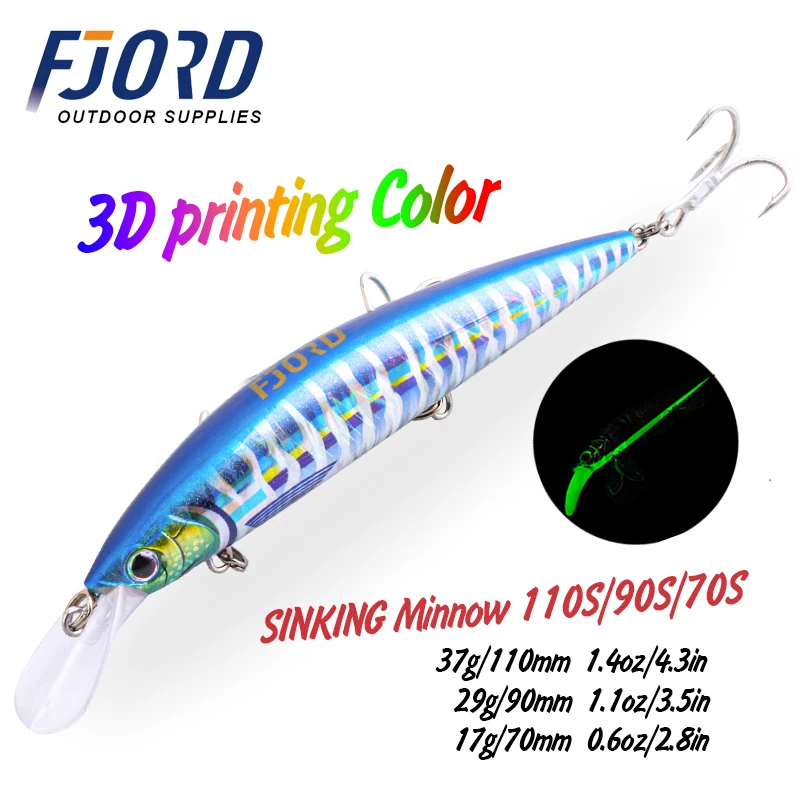 Señuelo de Pesca Jerkbait FJORD Hundimiento Luminoso