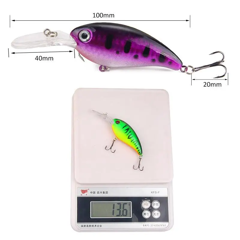 Señuelo Crankbait de pesca, Wobblers de buceo, 10cm/13,6g, cebo Artificial de mar con láser flotante con ojos 3D - imagen 5
