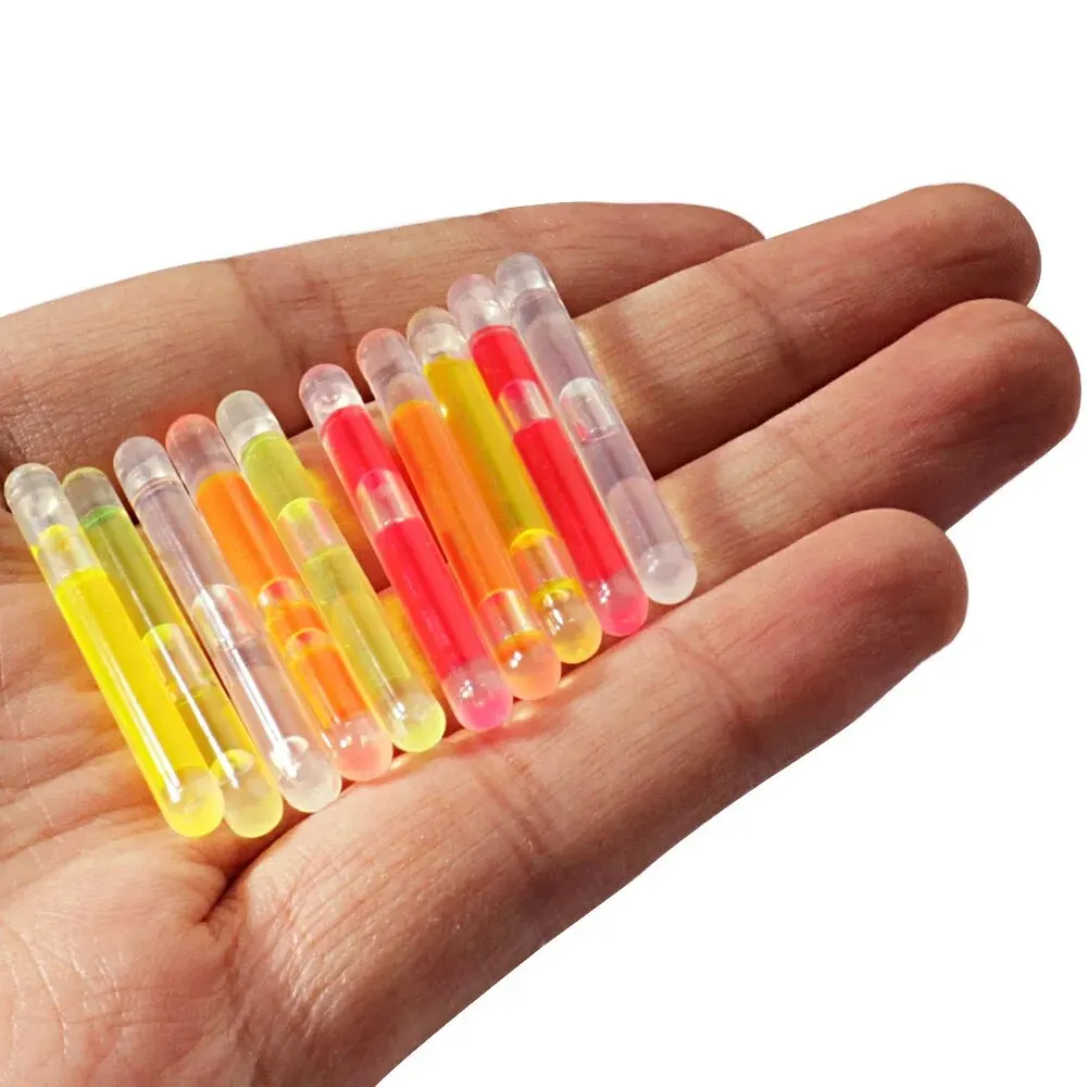 10 unids/bolsa luciérnagas 4,5*40mm para flotador de pesca barra de luz fluorescente luz de noche herramienta de luces barra brillante de color oscuro - imagen 5