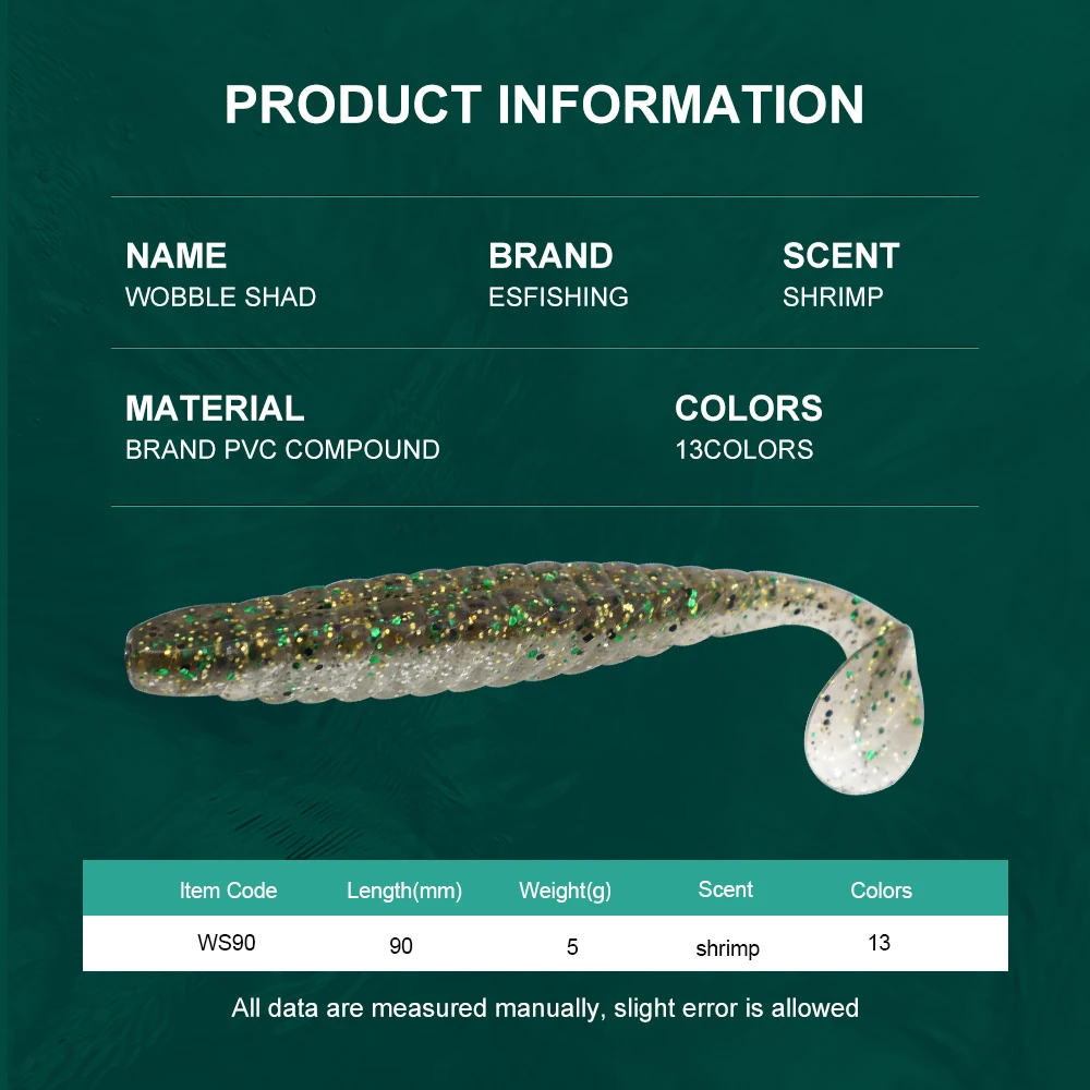 ESFISHING-fundas oscilantes de cola en T de hundimiento lento, 90mm, 5g, 6 uds., fabricación de bajos, cebos de superficie de hundimiento lento para Lucio y lubina - imagen 4