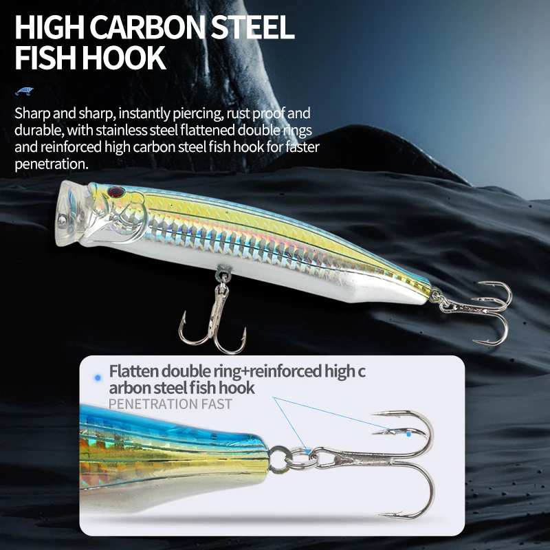 4 unids/set 120mm 30g Popper cebo flotante señuelo Bass Crankbaits Isca aparejos de pesca artificiales - imagen 2