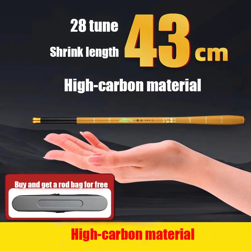 Caña Tenkara de 1,8 m-6,3 m, caña de pescar con mosca, caña de pescar corta, corriente pequeña, plegable, para todas las aguas, tubo de carbono de calidad Creek - imagen 3