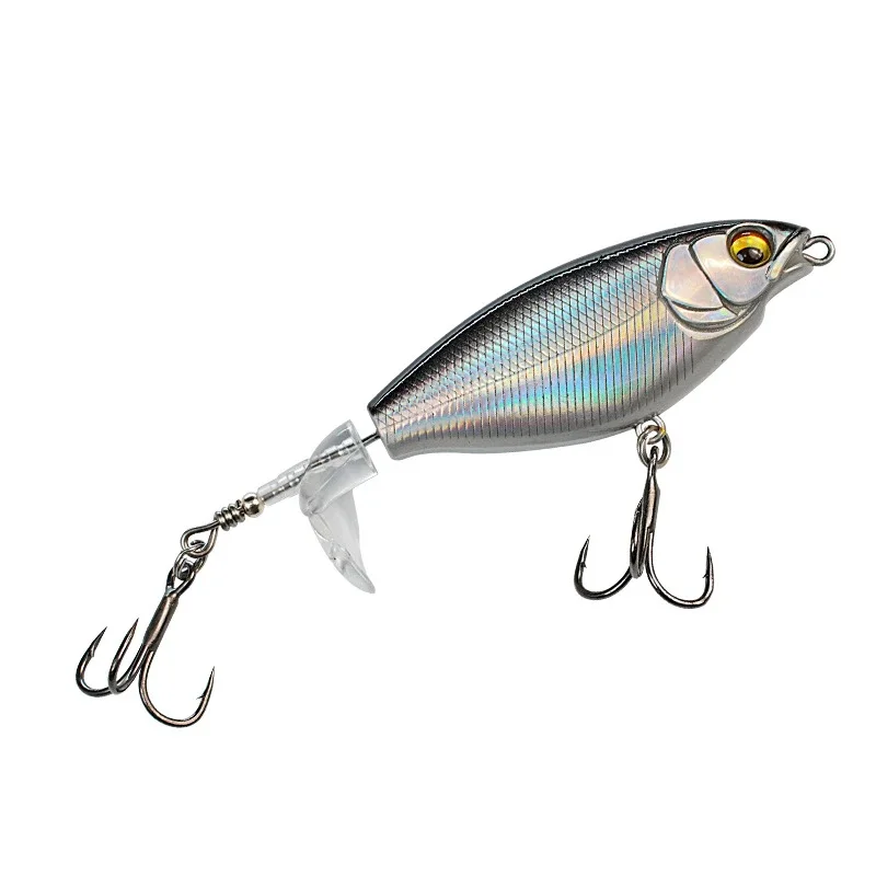 Whopper-señuelo Popper de pesca piezas, cebo duro Artificial de 90mm y 11g, cola giratoria suave, aparejos de pesca - imagen 5