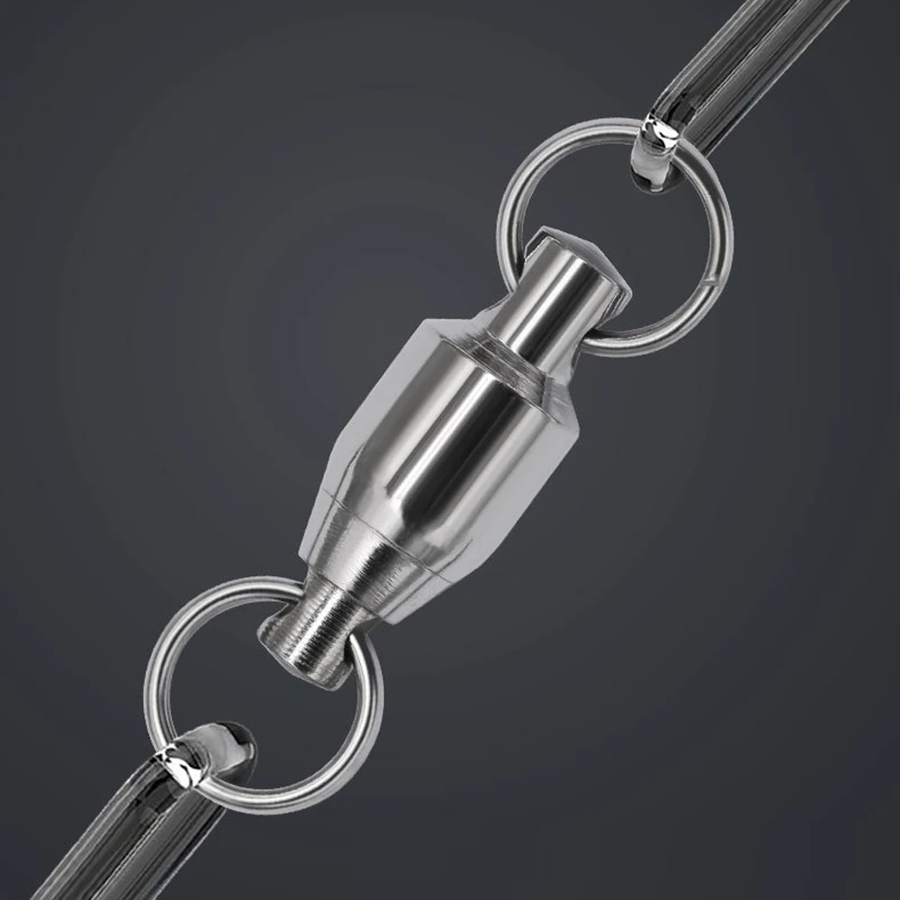 DNDYUJU-rodamiento de bolas de alta resistencia, 50 piezas, Conector de pesca giratorio de acero inoxidable, anillo giratorio sólido, accesorios de pesca - imagen 4