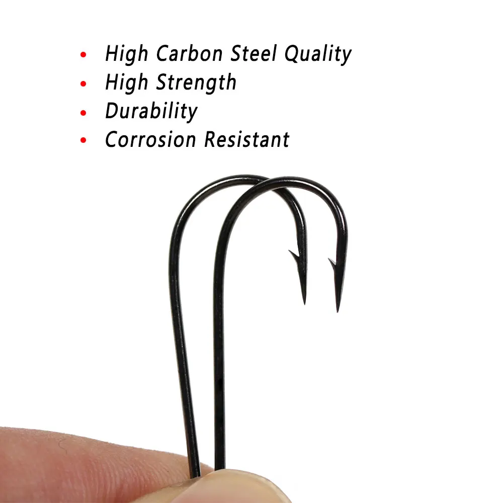 Bimoo 50 Uds. Aberdeen anzuelo de pesca de tallo largo, anzuelos de pesca de agua dulce y salada, señuelos de Metal, señuelos de curricán, anzuelo atado de moscas Streamer - imagen 4