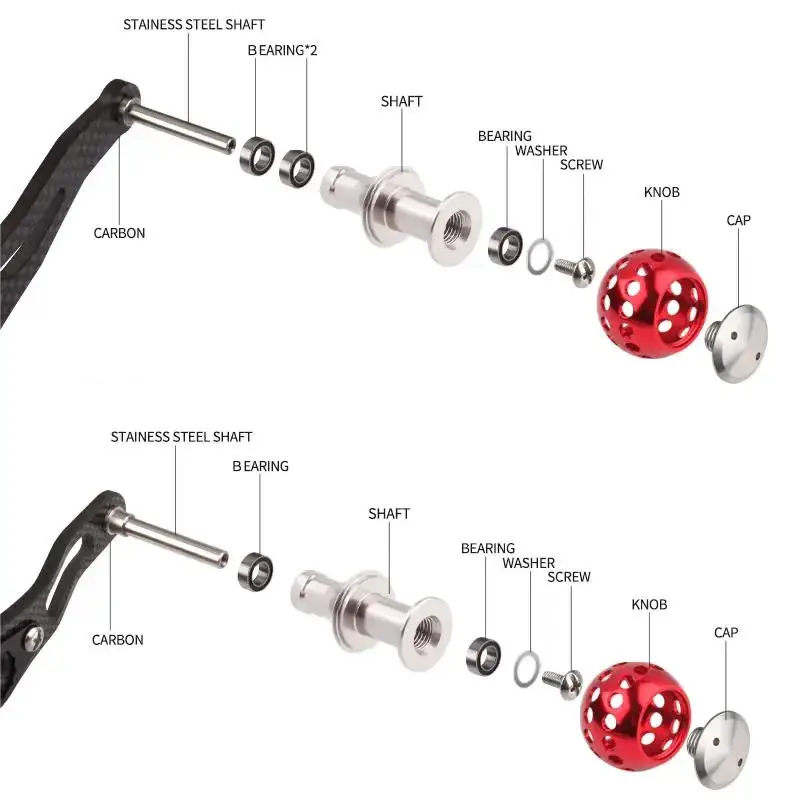 RUKE-carrete de pesca de Metal mecanizado, nuevo diseño, perillas de mango, carretes giratorios de fundición de cebo, accesorio de aparejos de pesca - imagen 4