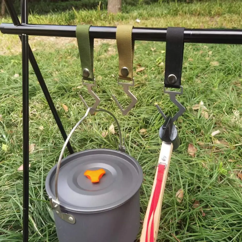 Ganchos multifuncionales resistentes en forma de S, práctico organizador de engranajes, gancho para acampar, estante de almacenamiento portátil desmontable, ganchos para sartenes - imagen 3