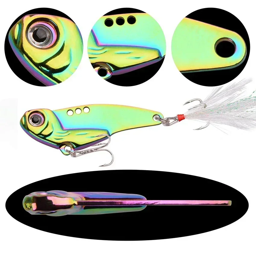 Señuelos de Pesca de Metal Cicada Vib, 12 piezas, 5g, 7g, 12g, 18g, vibración, cuchara, cebo duro, Isca Crankbait, Wobbler - imagen 5