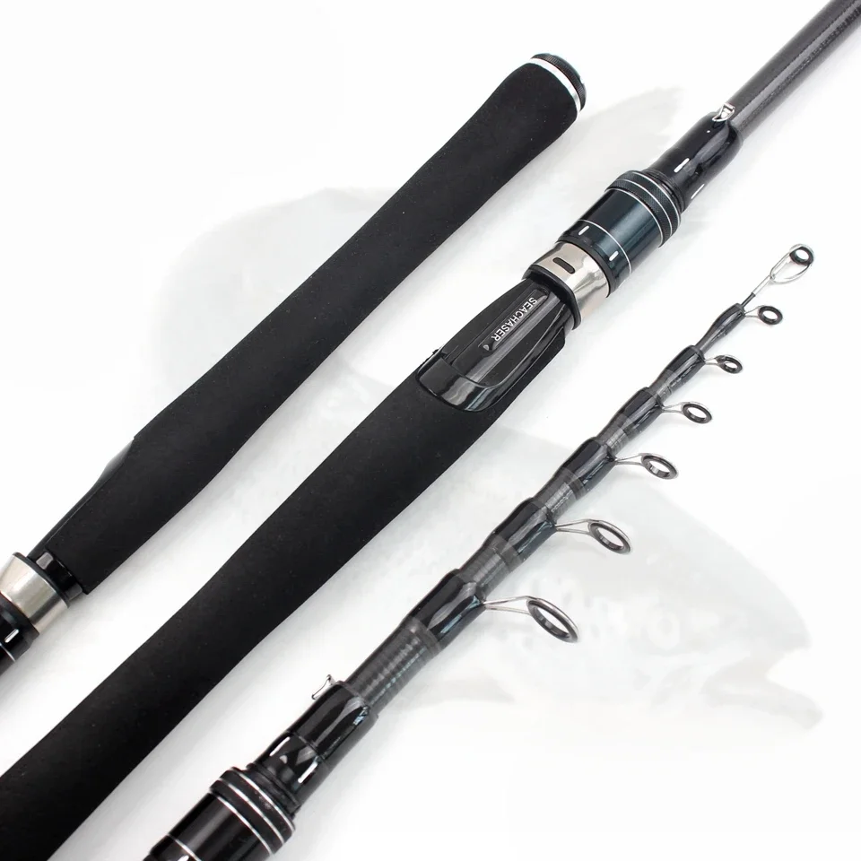 Nueva caña de pescar de fibra de carbono de 2,1 M, 2,4 M, 2,7 M, caña giratoria portátil de bolsillo súper corta, caña de pescar telescópica para carpa, trucha y playa - imagen 4