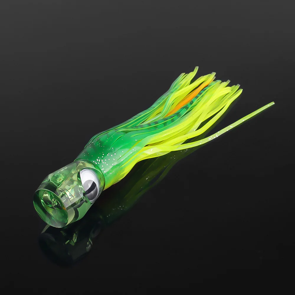 DNDYUJU-señuelo de pesca de mar, 1 Uds., 55g/17CM, cebo de pesca de barco, Troll, resina acrílica, pulpo, calamar biónico, falda de plumas - imagen 5