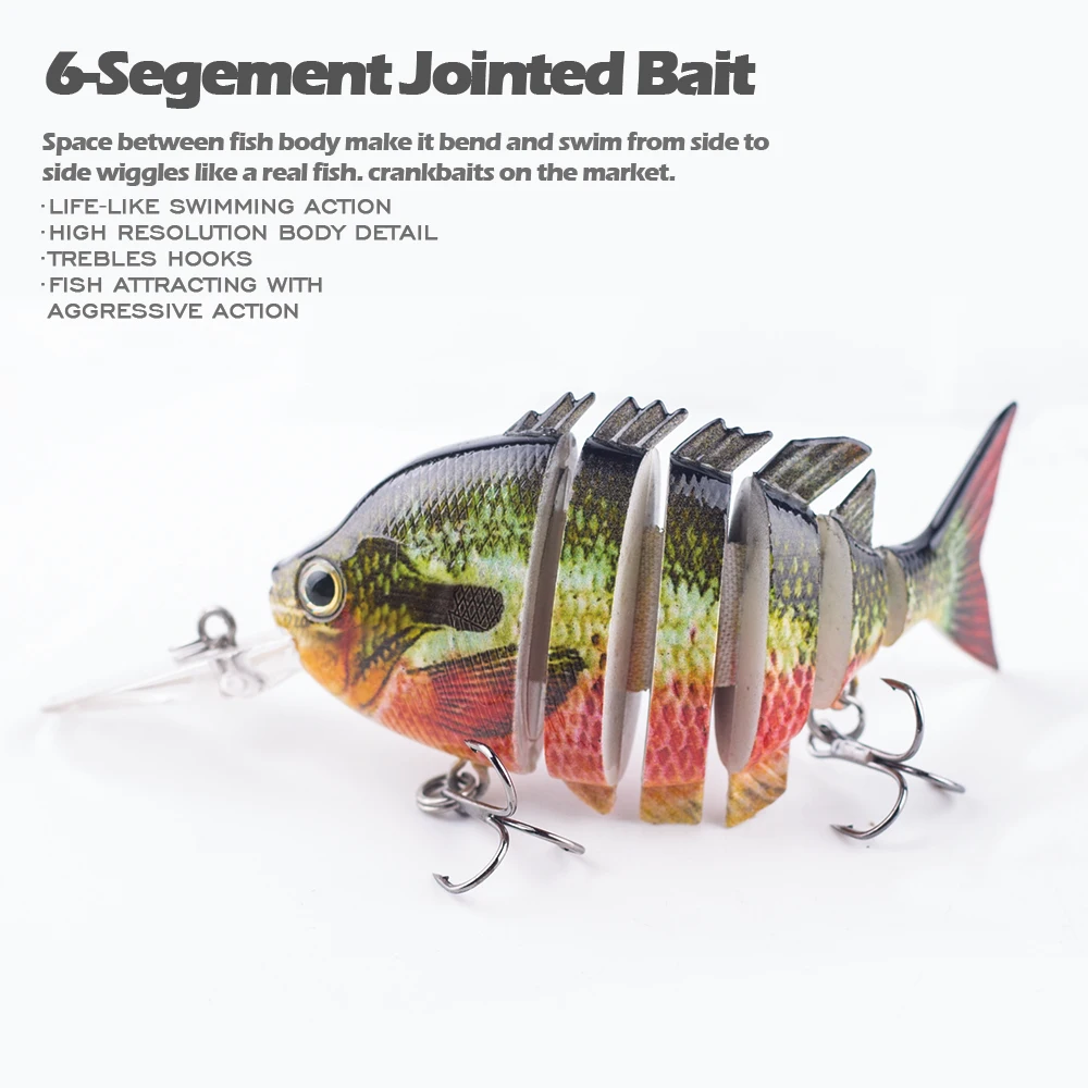 Hanlin-SEÑUELOS DE PESCA DE lengua larga multiarticulados, cebos de sábalo flotantes, Wobbler, cuerpo duro, Swimbait, aparejos de lubina, 10cm, 14g - imagen 4