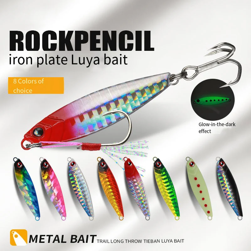 Juego de Señuelos de pesca con plantilla de Metal, 1 Uds., 7g, 10g, 15g, 20g, señuelos de Jigging de fundición en la orilla del mar, plantillas, cuchara, cebo Artificial de agua salada