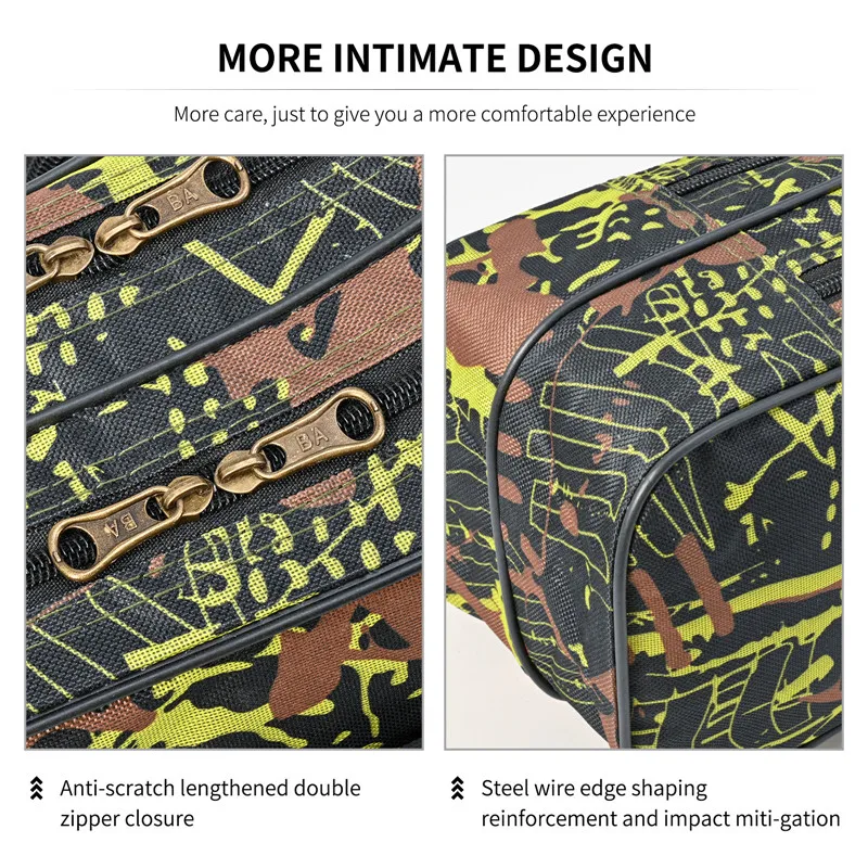 Bolsa de pesca de mar plegable de doble capa de 1,3 m/1,5 m, kit de herramientas de pesca de almacenamiento al aire libre, bolsa de caña de pescar de doble hombro - imagen 2