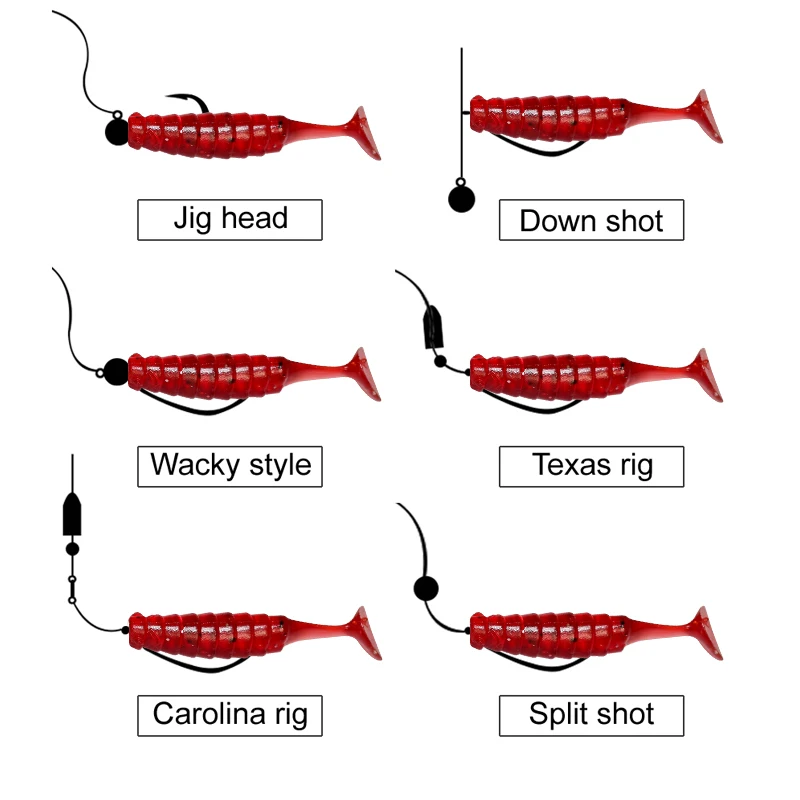 60 uds Señuelos de Pesca 1g 4cm Predator Soft Grub gusano señuelo plástico silicona cebo carpa Swimbait Wobblers para curricán falso Crankbait - imagen 3