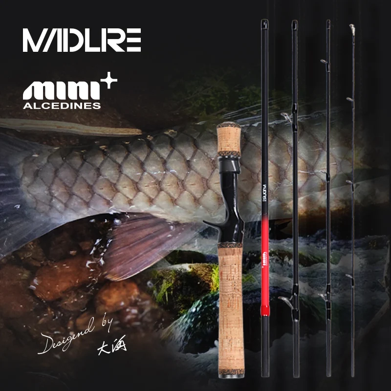 MADLURE 2025 nuevo MINI + caña giratoria/caída portátil de viaje 5 Piseces Fuji Ring SIC TORAY caña de pescar para agua dulce - imagen 4