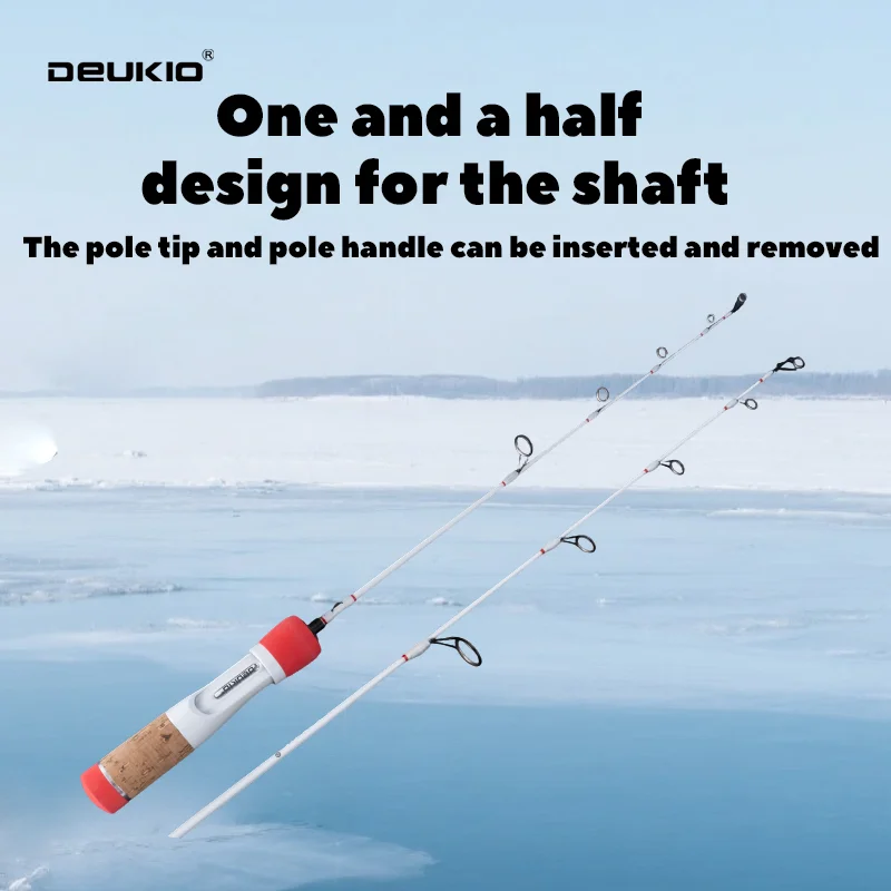 DEUKIO Caña de Hielo – Punta Fibra de Carbono, Sensible y Portátil - imagen 3