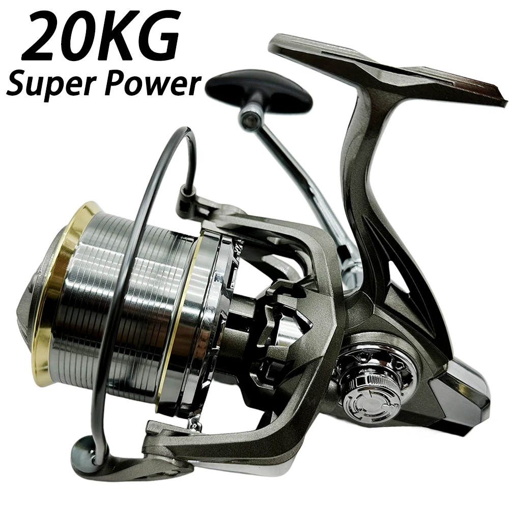 Carrete de pesca Spinnig de larga distancia, serie 8000 9000 10000 12000 14000, equipo de pesca de barco de arrastre máximo de 20KG para gran juego, pez, carpa, Lucio - imagen 3