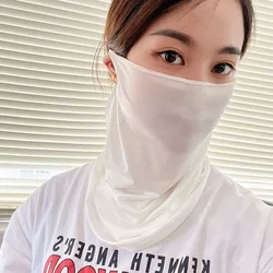 Bufanda de protección UV de poliéster con superficie semiescura, cubierta facial de seda de hielo de secado rápido, Bandana transpirable