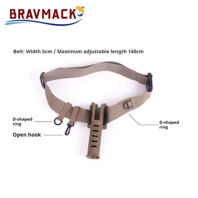 Soporte de caña de pescar con cinturón portátil, soporte de caña de pescar multifuncional, soporte de caña de pescar ajustable y ligero para pescar - imagen 3