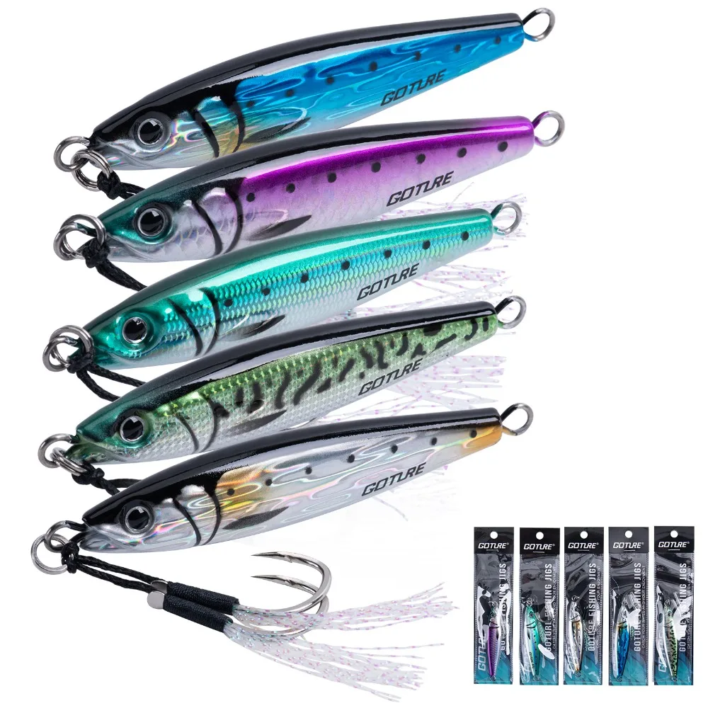 GOTURE-señuelo tipo lápiz que se hunde, 60g, 80g, 100g, 150g, cebos duros, Wobblers artificiales, ojo de pez 3D, aparejos de pesca de carpa, lubina, Swimbait, 1 Uds. - imagen 2