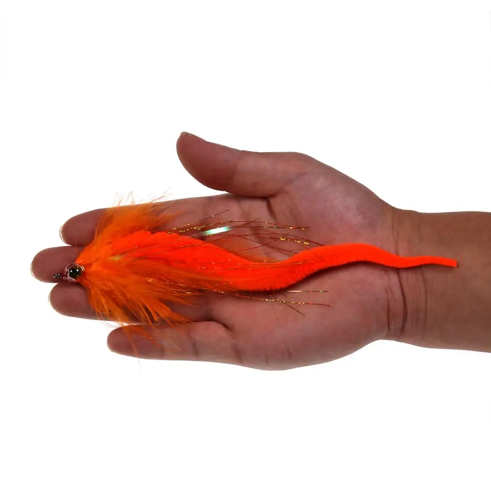 Wifreo 1 pieza # 2/0 Dragon Tail Streamer moscas lubina juego grande mosca almizcle pesca moscas agua salada Baitfish Trolling señuelos - imagen 3