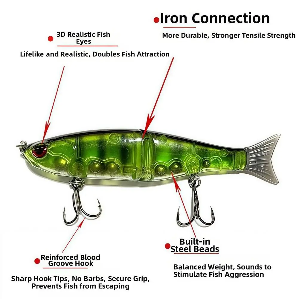 Swimbait 2 secciones 11,5cm – Señuelo duro para mar y agua dulce - imagen 2