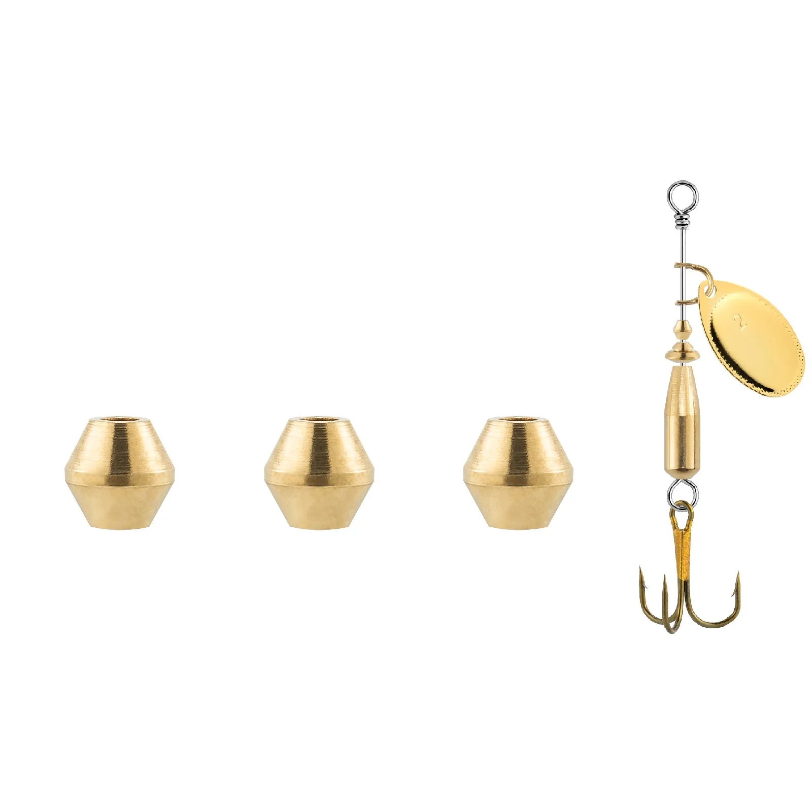 20/50 Uds cuentas de pesca de latón para Spinner en línea cola Spinner Walleye Rig Spinnerbait lubina de agua dulce trucha perca fabricación de señuelos - imagen 2