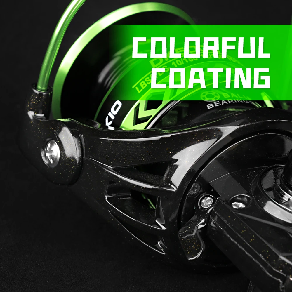 Carrete de pesca DEUKIO 2025 Metal negro verde 5,2: 1 agua dulce agua de mar doble uso arrastre máximo 12Kg carrete giratorio aparejos de pesca de carpa - imagen 4