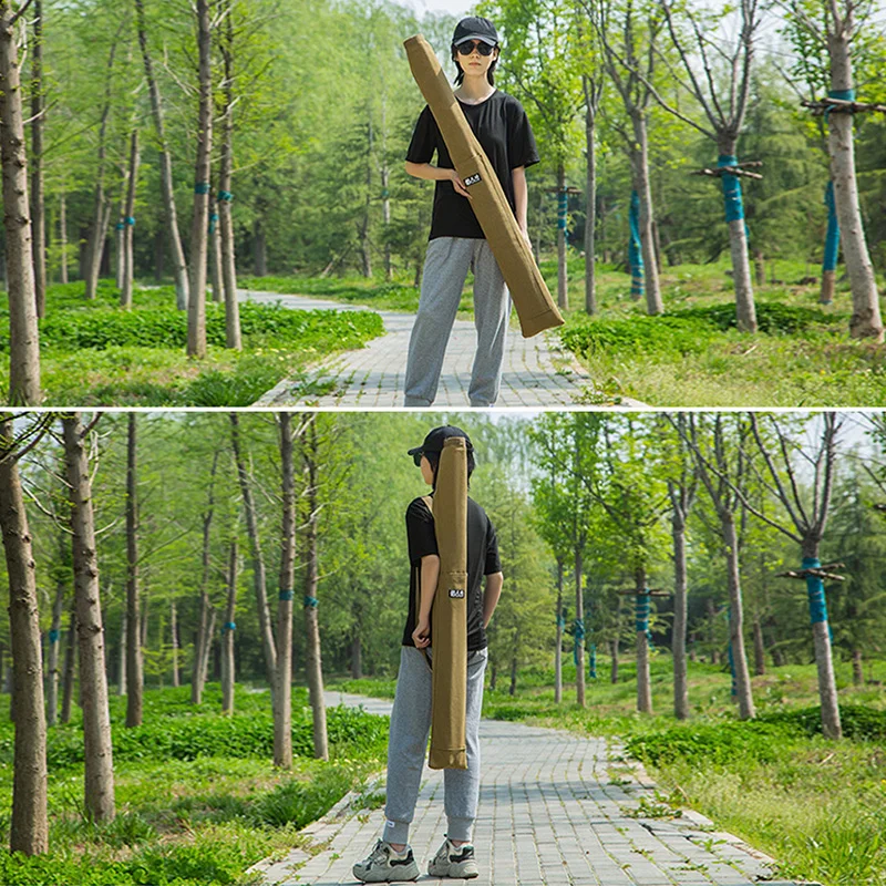 Bolsa de lona para caña de pescar, bolsa plegable de gran capacidad, paraguas de pesca portátil, accesorios de aparejos de pesca engrosados, 80-146CM, XA104W - imagen 4