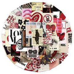 50 Uds. De pegatinas de grafiti Y2K de estética Retro con corazón romántico para niña, pegatina impermeable para teléfono, guitarra, portátil, maleta, juguete para niños